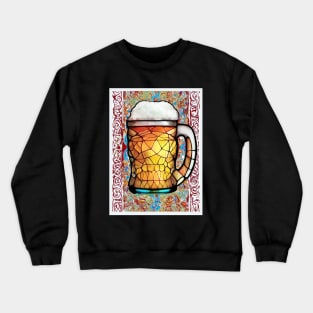 Renaissance Beer Drinker Gothic cathedral Batik style hippie pint glass microbrew Crewneck Sweatshirt